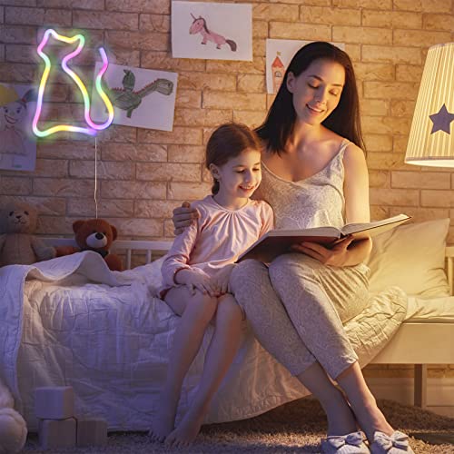 LED Cat Neon Lights for Wall Decor,Battery or USB Operated