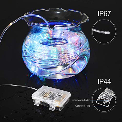 120 LED 8 Modes Lights Battery Operated Fairy String Lights Rope Outdoor Waterproof W/ Remote Multi-Color 40Ft