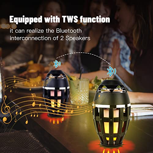 Outdoor Bluetooth Speaker w/ Flame Light - Portable Wireless Waterproof Speaker