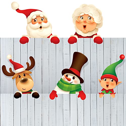 5 Pcs Christmas Fence Peeker Decoration