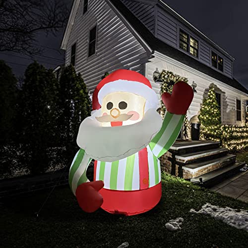 Christmas Inflatable 4 FT Santa Claus in Shirt with Built-in LEDs