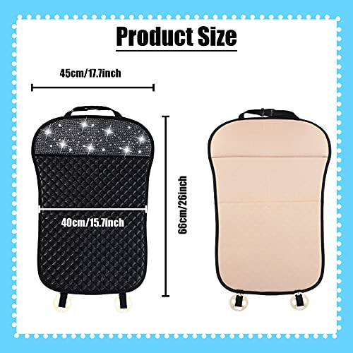 2 Pcs Bling Car Seat Covers Back Cushion Breathable Leather Mesh Protector