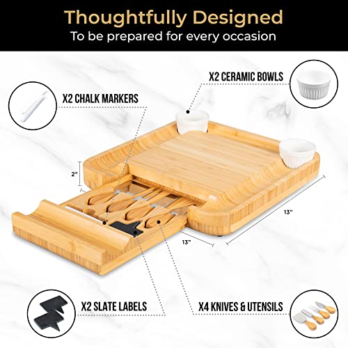 Bamboo Cheese Boa &  Knife Set: Large Charcuterie