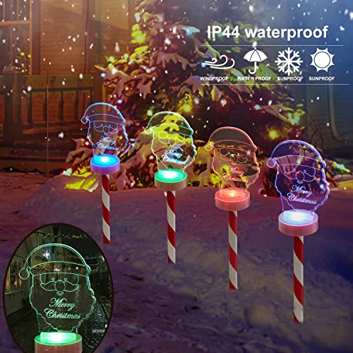 4 Pack Color Changing Christmas Solar Pathway Lights