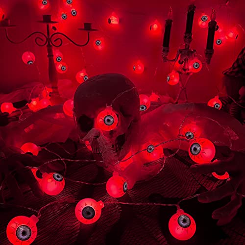 [ 8 Modes & Timer ] 29.5 Ft 60 LED Halloween Eyeball String Lights