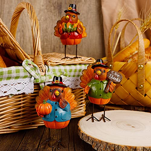 3 Pack Standing Turkeys Thanksgiving Decorations