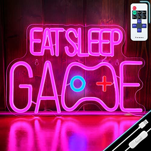 LED Game Neon Sign- EAT SLEEP GAME- Wall Decoration