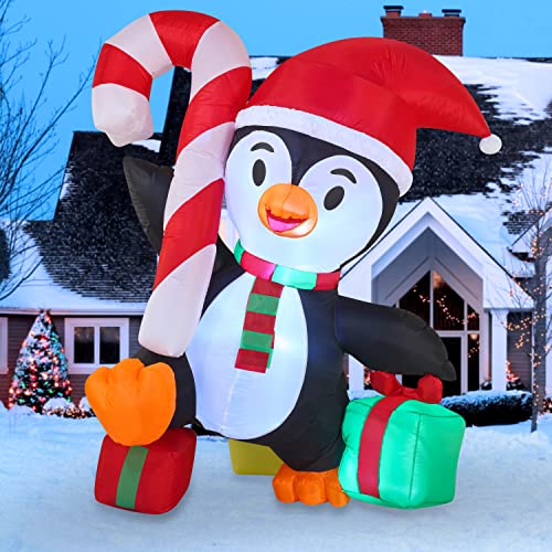 6 FT Inflatable Funny Penguin w/ Build-in LEDs Christmas Decoration