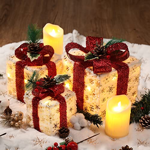Set of 3 Christmas Lighted Gift Boxes