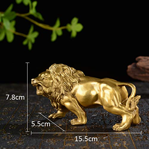 Chinese Fengshui Handmade Brass Magical and Noble Lion Statue