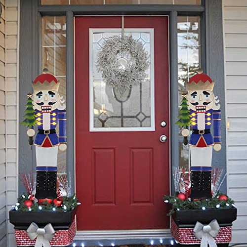 LED Lights Christmas Nutcracker/Gnome Yard Stake Decoration