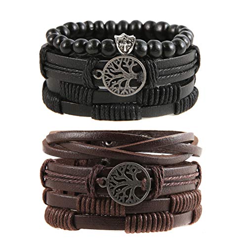 Genuine Leather Tree of life Bracelets for Men /Women