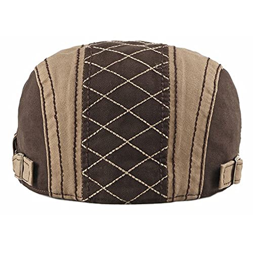 2 Pack Men's Cotton Flat Cap Ivy Gatsby Newsboy Hat (M)