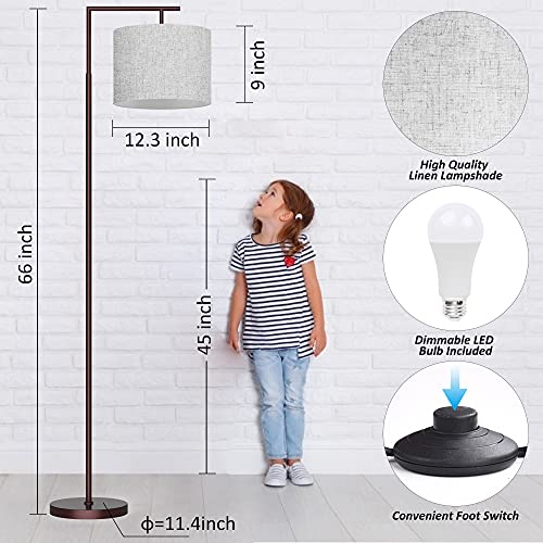 LED Floor Lamp w/ Remote Control, 4 Color Temperature & Bulb Included