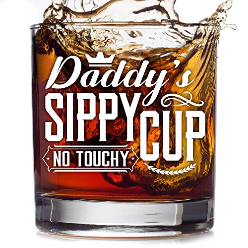Funny Father's Day Sippy Cup Gift Glass -10oz Perfect for  Whiskey, Bourbon, Scotch Cocktail Rocks Tumble