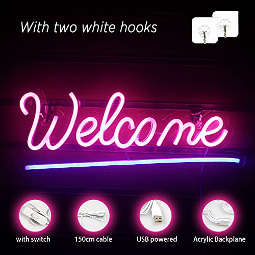 Welcome Neon Light Signs- Pink