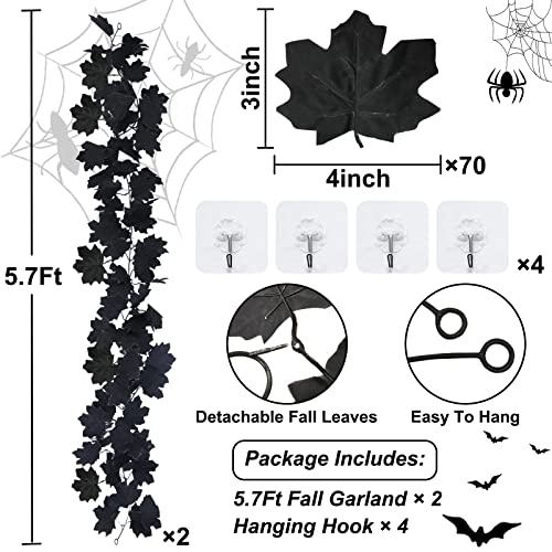 2 Pack Halloween Black Garlands Decoration