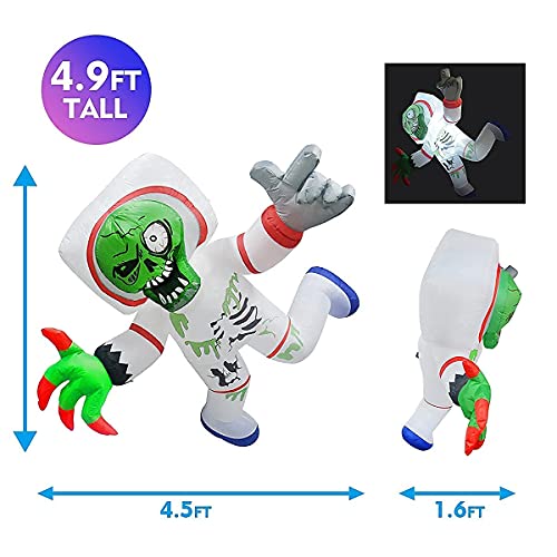 5Feet High Halloween Inflatable Hanging Space Zombie w/ LED