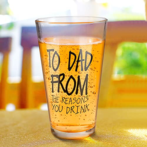 16 OZ Funny Beer Glass for Fathers Day Dad Gifts