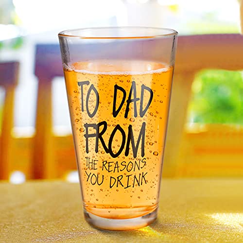 Christmas Gifts for Dad Men-16 OZ Funny Beer Glass