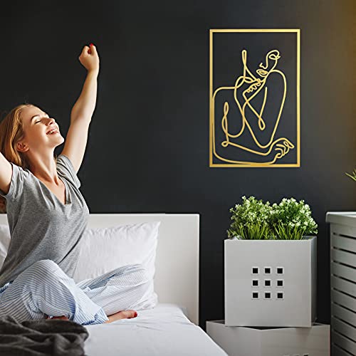Metal Gold Female Wall Decoration 16 x 10.6 inch Modern Abstract