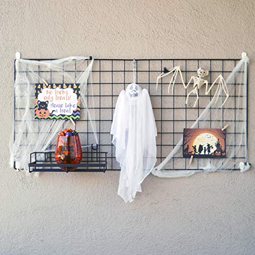 Wire Hanging Wall Grid - Black - Home Decoration - Office Storage & Organizer w/ Bonus Clips