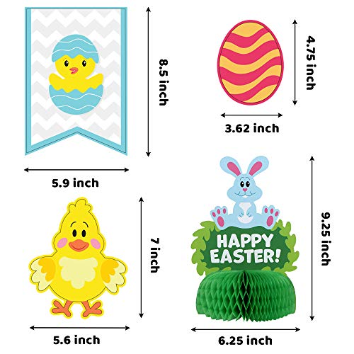 30 PCS Easter Decorations Egg Bunny Foil Swirl Party Decoration