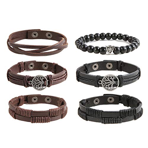 Genuine Leather Tree of life Bracelets for Men /Women