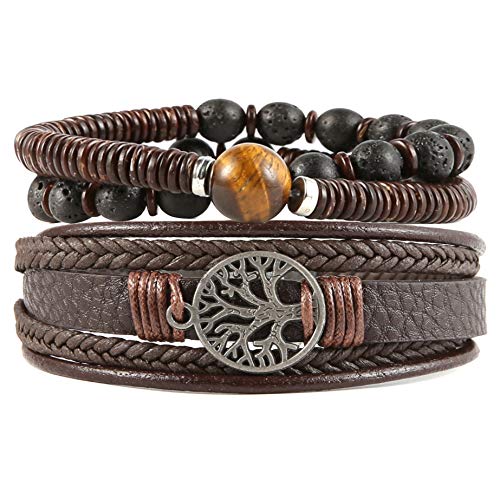 Genuine Leather Tree of life Bracelets for Men /Women