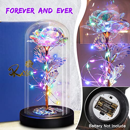 I Love You Mom Galaxy Roses Gifts in Glass Dome for Mothers Day/Birthday