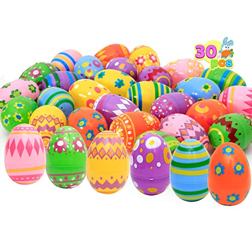 30 Pcs Printed Jumbo Plastic Eggs for Easter Egg Hunt