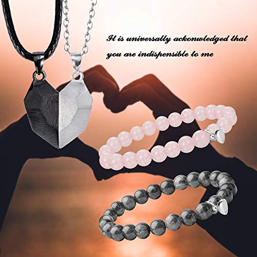 4Pcs Magnetic Couples Beads Bracelet & Necklace