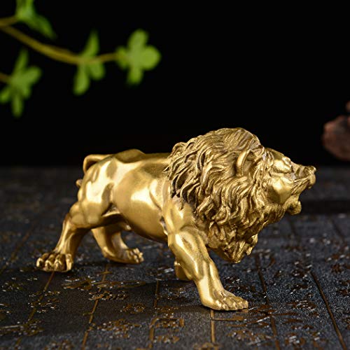 Chinese Fengshui Handmade Brass Magical and Noble Lion Statue