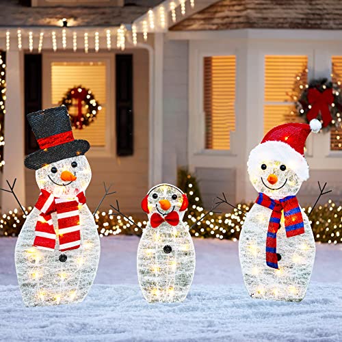 55 L Lighted Snowman Family Christmas Decoration