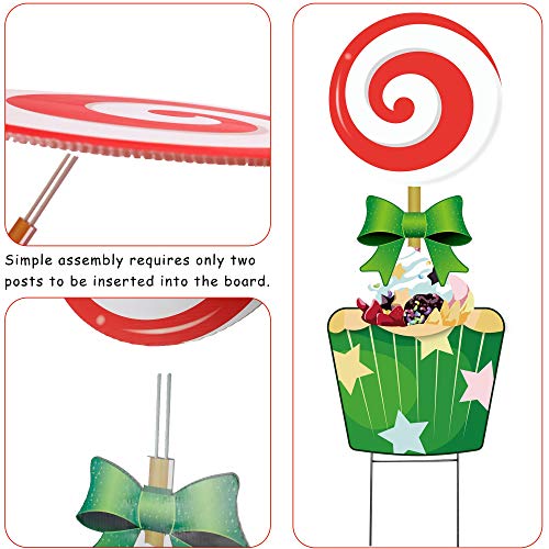 2 Packs Christmas Yard Sign Candy with Stakes