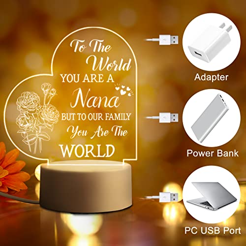 Acrylic USB Low Power Engraved Night Light- Mothers' Day Gifts for Mom & Nana