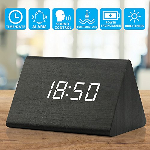 Wooden LED Alarm Digital Desk Clock