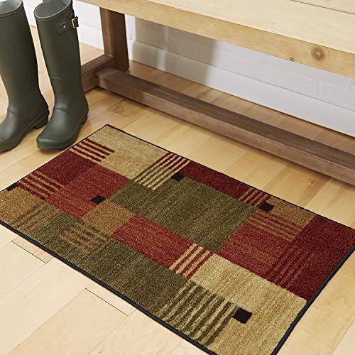 New Wave Alliance Geometric Area Rug, Tan/Red/Green