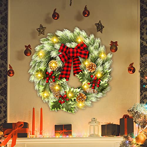Lighted Christmas Wreath Decoration