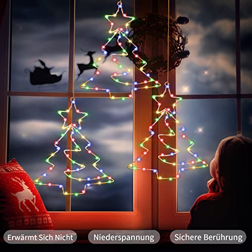 3PCS 55LEDs Christmas Window Hanging Lights Decoration