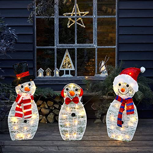 55 L Lighted Snowman Family Christmas Decoration