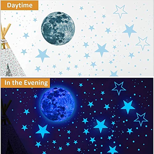 Glow in The Dark Stars for Ceiling, 1079 PCS, Stars. Moon & Planets