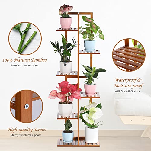 Bamboo Plant Stand Rack 6 Tier 7 Potted Multiple Stand Holder