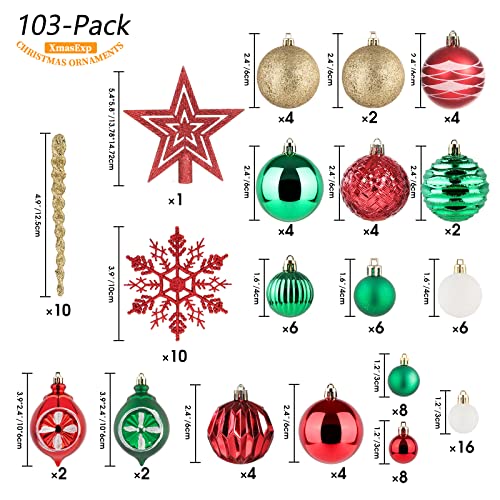 103-Pack Assorted  Christmas Ball Ornaments