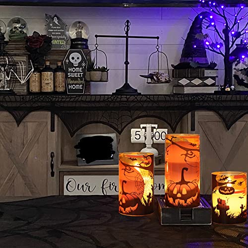 Halloween Flameless Flickering LED Candles with 6-Hour Timer