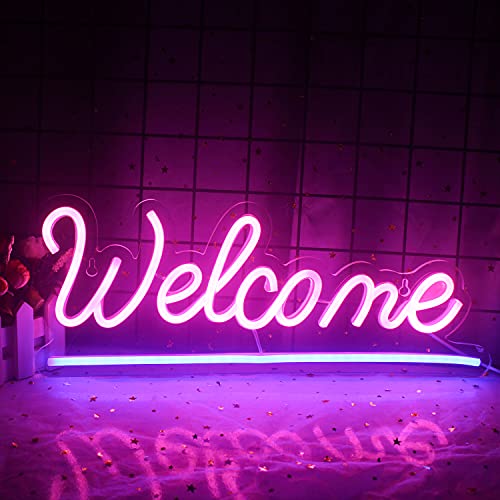 Welcome Neon Light Signs- Pink