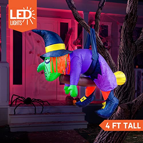 4 FT Tall Halloween Inflatable Witch w/ LED