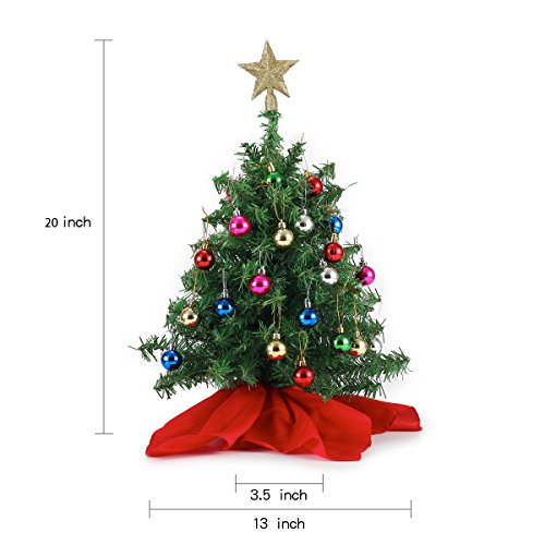 20" Tabletop Pre-lit Mini Christmas Tree Set w/ Clear LED Lights