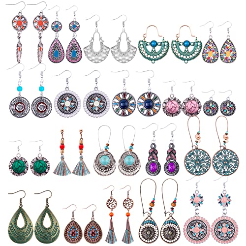 20 Pairs Bohemian Earrings Vintage Set for Women