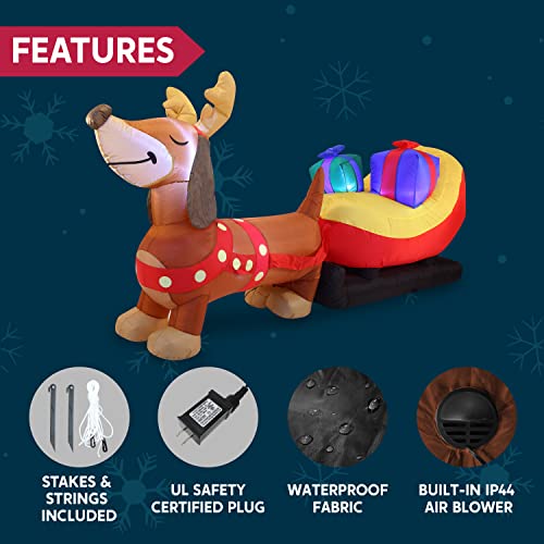 8 FT Christmas Puppy Inflatable w/ Build-in LEDs